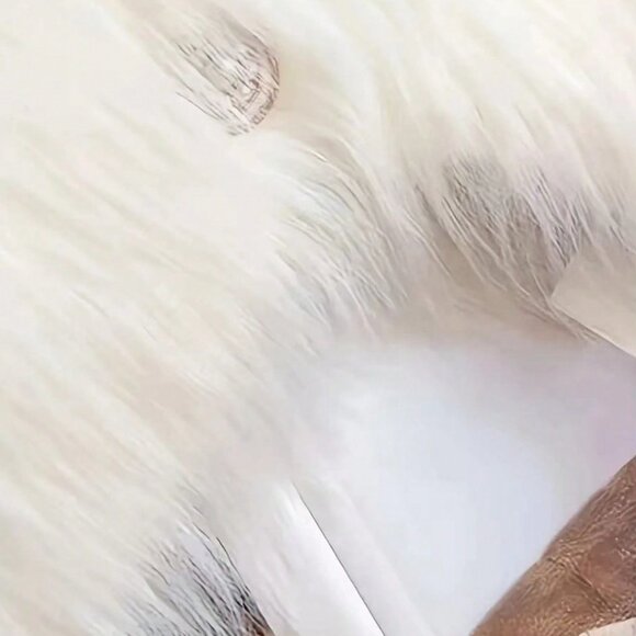 White Casual Women's Faux Mink Fleece Cardigan - Picture 5 of 5